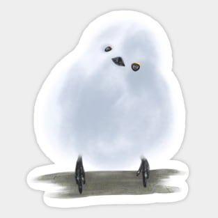 Fluffy snowball bird Sticker